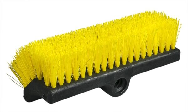 Bi-Level Truck Scrub Brush with black base and yellow bristles.