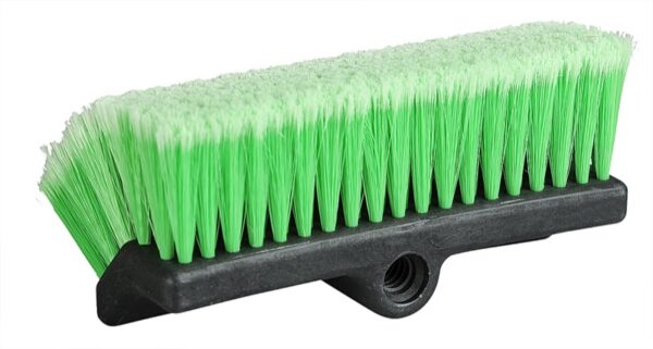 Bi-Level Vehicle Brush with green flagged poly bristles