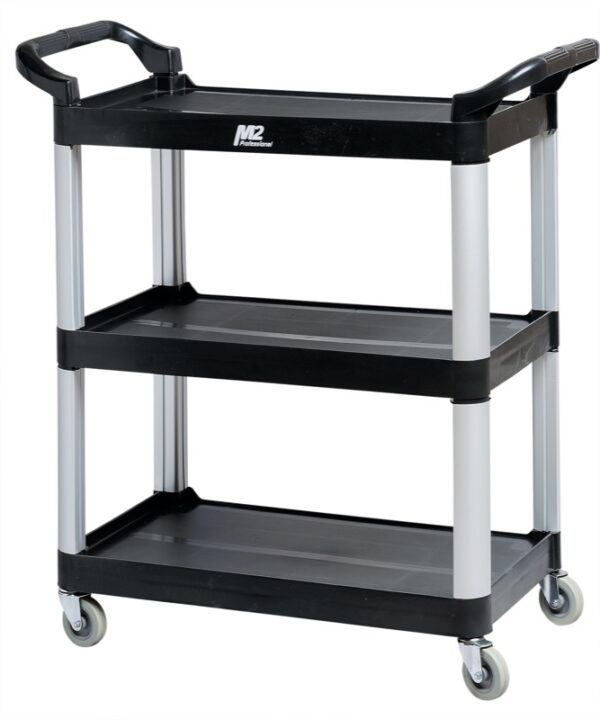 Small utility cart with 3 shelves and dual handles