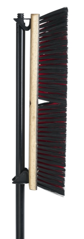 Side-Clip Medium Stiff Push Broom with Handle - 18 Inch