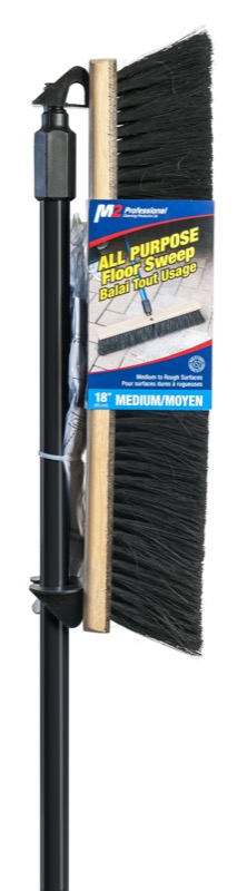Side-Clip Tampico Push Broom w Handle - 18 Inch