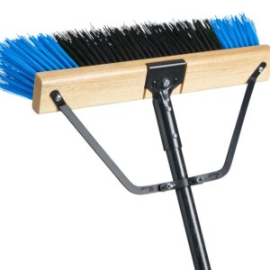 RYNO Stiff Push Broom in Blue