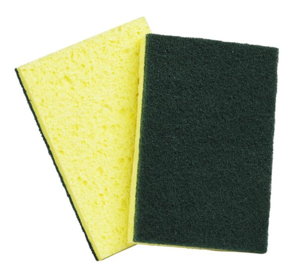 Heavy Duty Yellow Cellulose Sponge with Green Scouring Pad