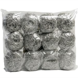 Pack of 12 x 50g Stainless Steel Scourer Puff