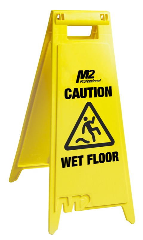 28" Caution Wet Floor Sign - English