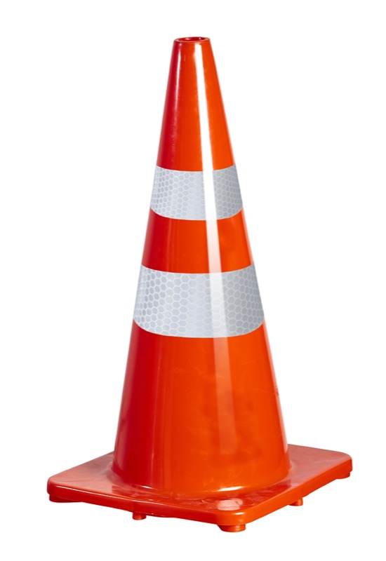 28 Orange Safety Pylon With Reflective Stripes M2