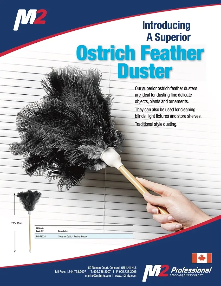DU-F1224 Ostrich Feather Duster - Eng