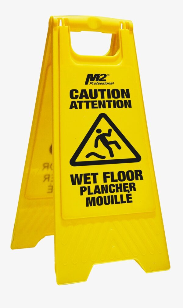 24" Economy Caution Wet Floor Sign - English / French